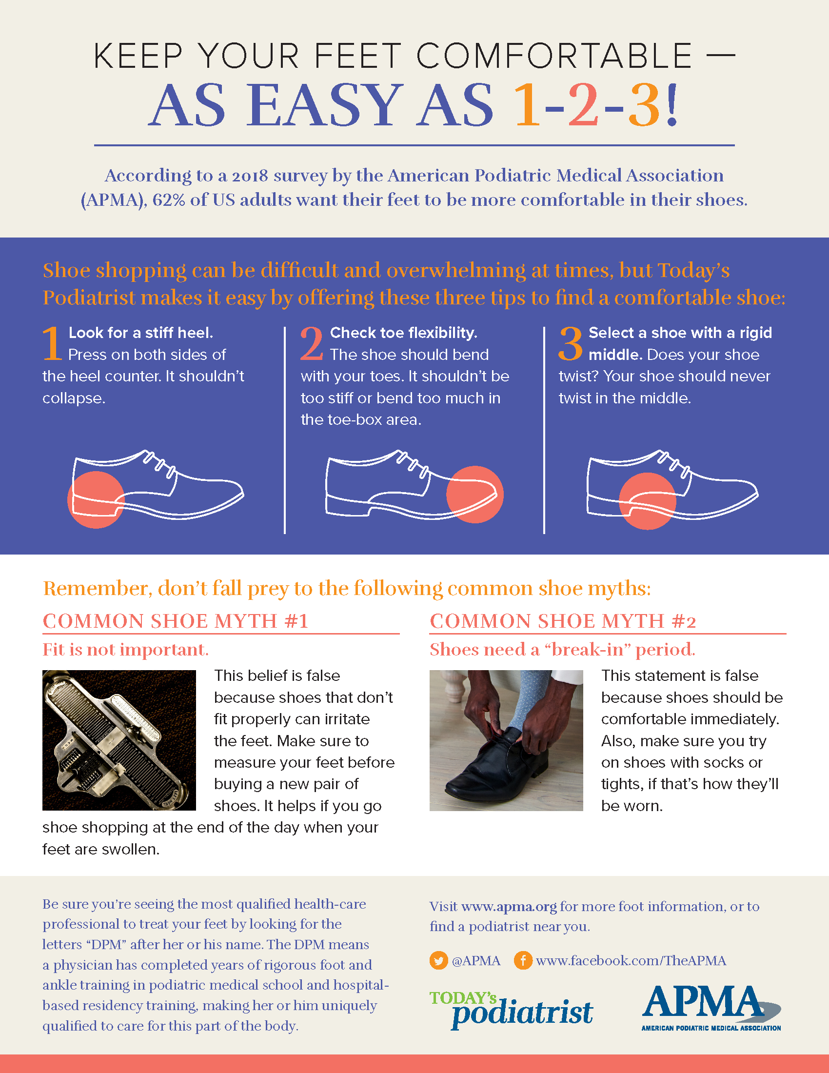 Infographic tips for buying comfortable shoes