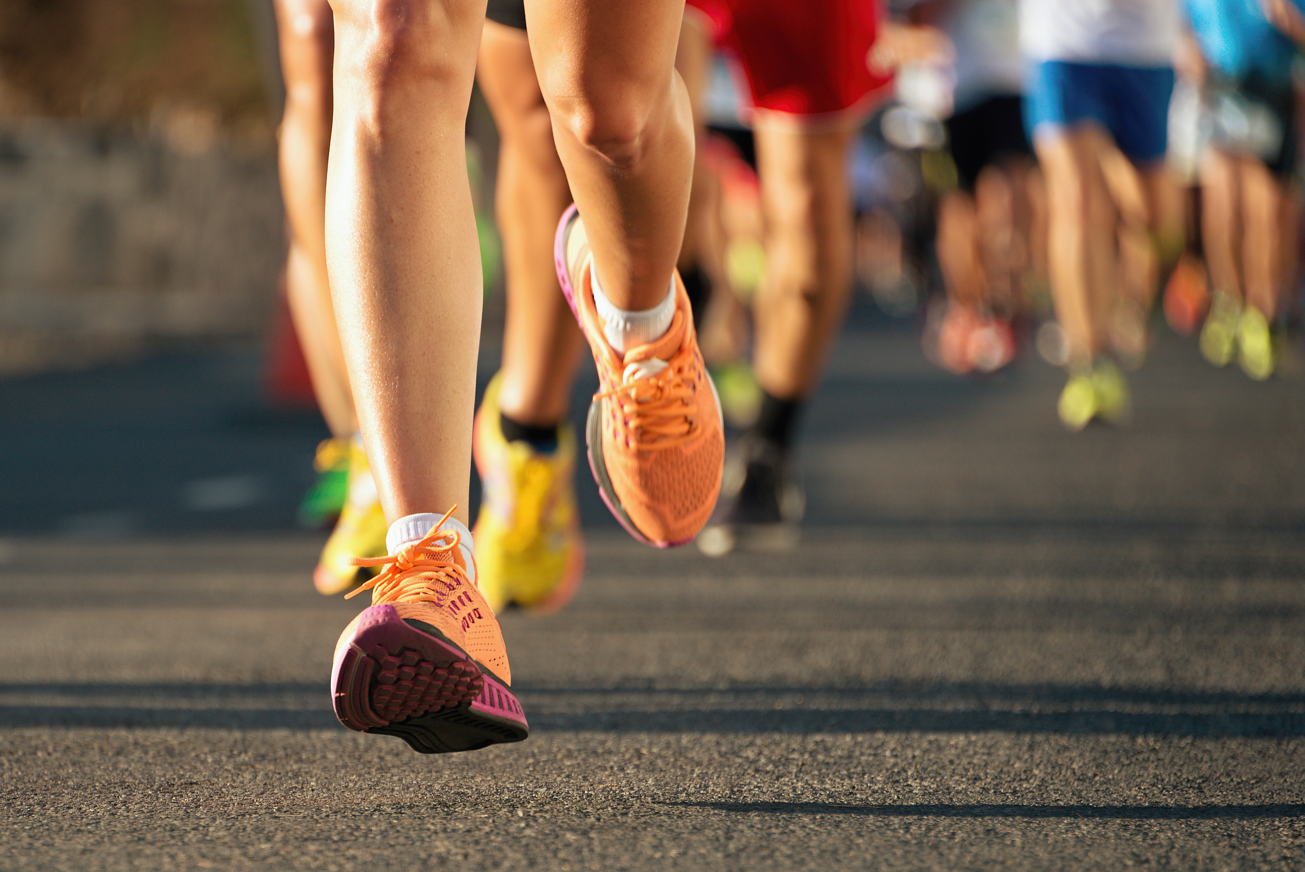 Photograph of shoes while running a marathon