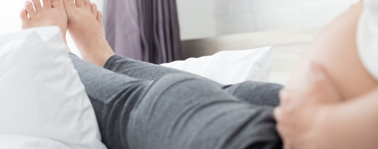 Photograph of foot swelling during pregnancy